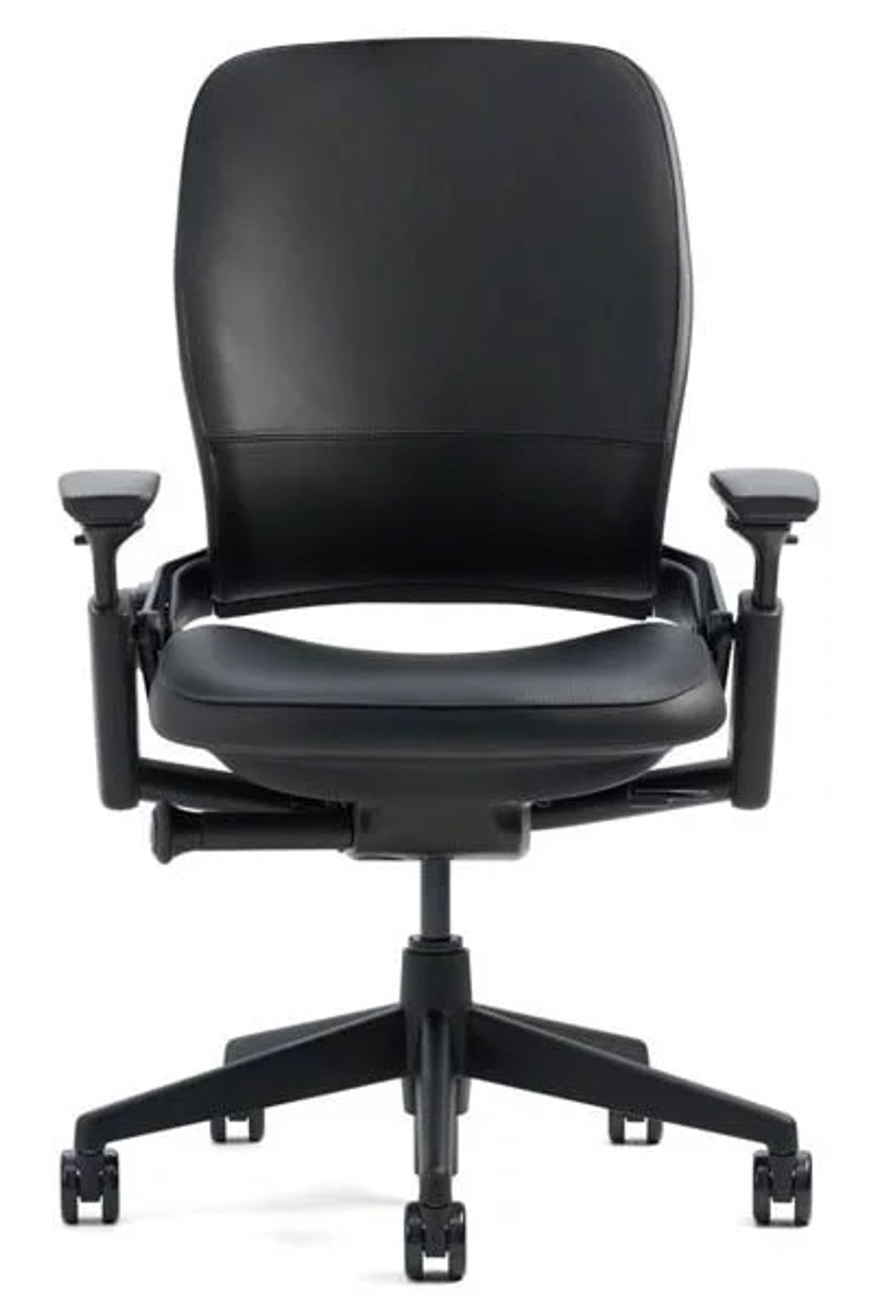 Steelcase Leap V2 – Black Leather Office Chair - HM Chairs