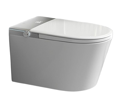 Modern Japanese Wall-Hung Smart Toilet – Heated Seat, Remote Control, Self-Cleaning Bidet, Siphon-Jet Flush, Deodorizer, P-Trap 180 mm (Gloss White)