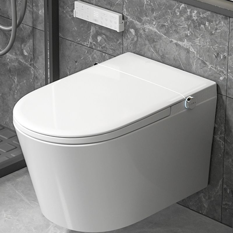 Modern Japanese Wall-Hung Smart Toilet – Heated Seat, Remote Control, Self-Cleaning Bidet, Siphon-Jet Flush, Deodorizer, P-Trap 180 mm (Gloss White)