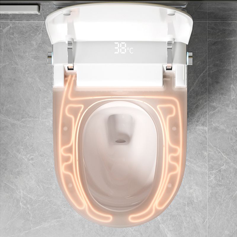 Modern Japanese Wall-Hung Smart Toilet – Heated Seat, Remote Control, Self-Cleaning Bidet, Siphon-Jet Flush, Deodorizer, P-Trap 180 mm (Gloss White)