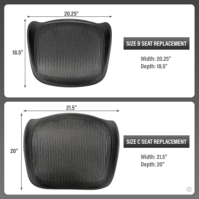 Herman Miller Aeron Classic Seat Pan with Graphite Mesh - Size B - HM Chairs