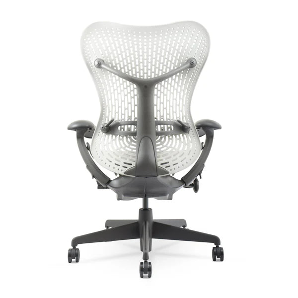 Herman Miller Mirra Fully Loaded Office Chair with Lumbar Support (Black Frame, White Back, Grey Mesh)