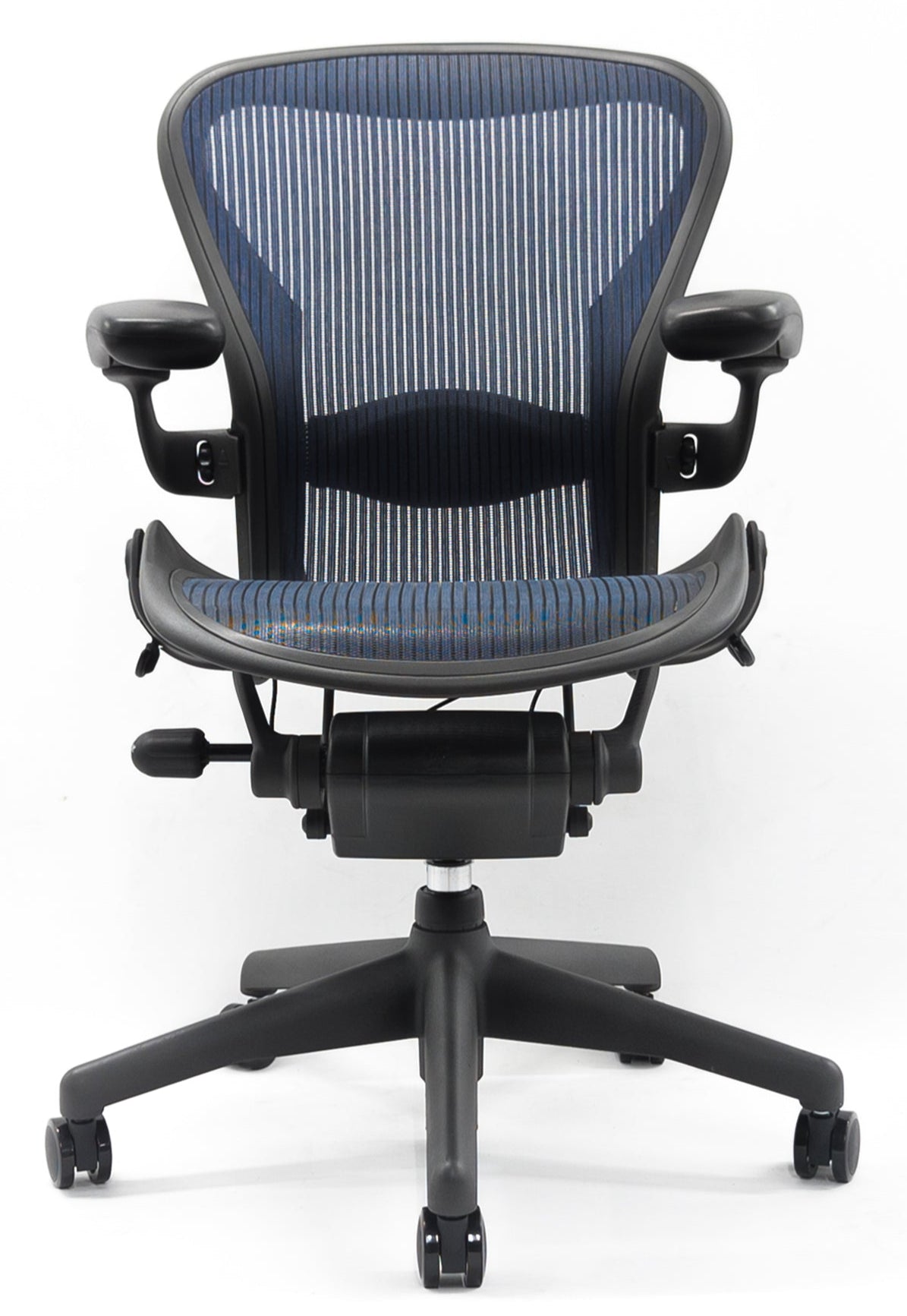 Herman Miller Aeron Lumbar Office Chair Blue - Size B - FULLY LOADED (No Forward Tilt) - HM Chairs