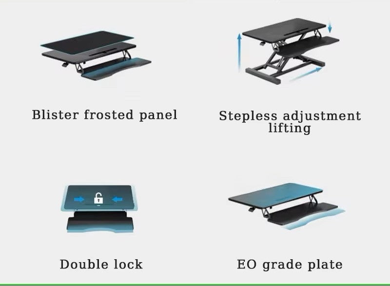 Height Adjustable Standing Desk Riser Table – Foldable, Ergonomic, Double Layer Workstation - HM Chairs