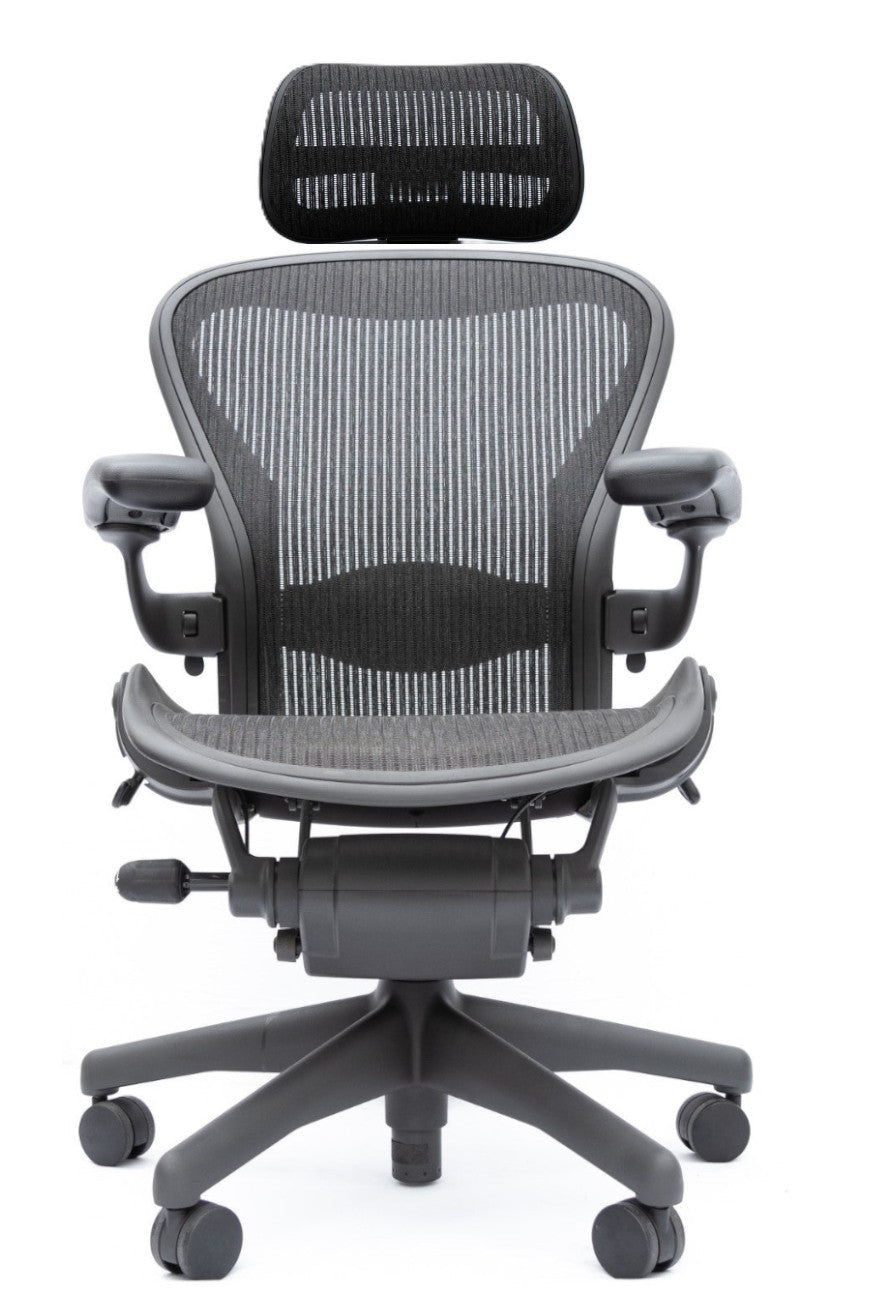 Atlas Headrest for Herman Miller Aeron Classic Chair - Graphite - HM Chairs