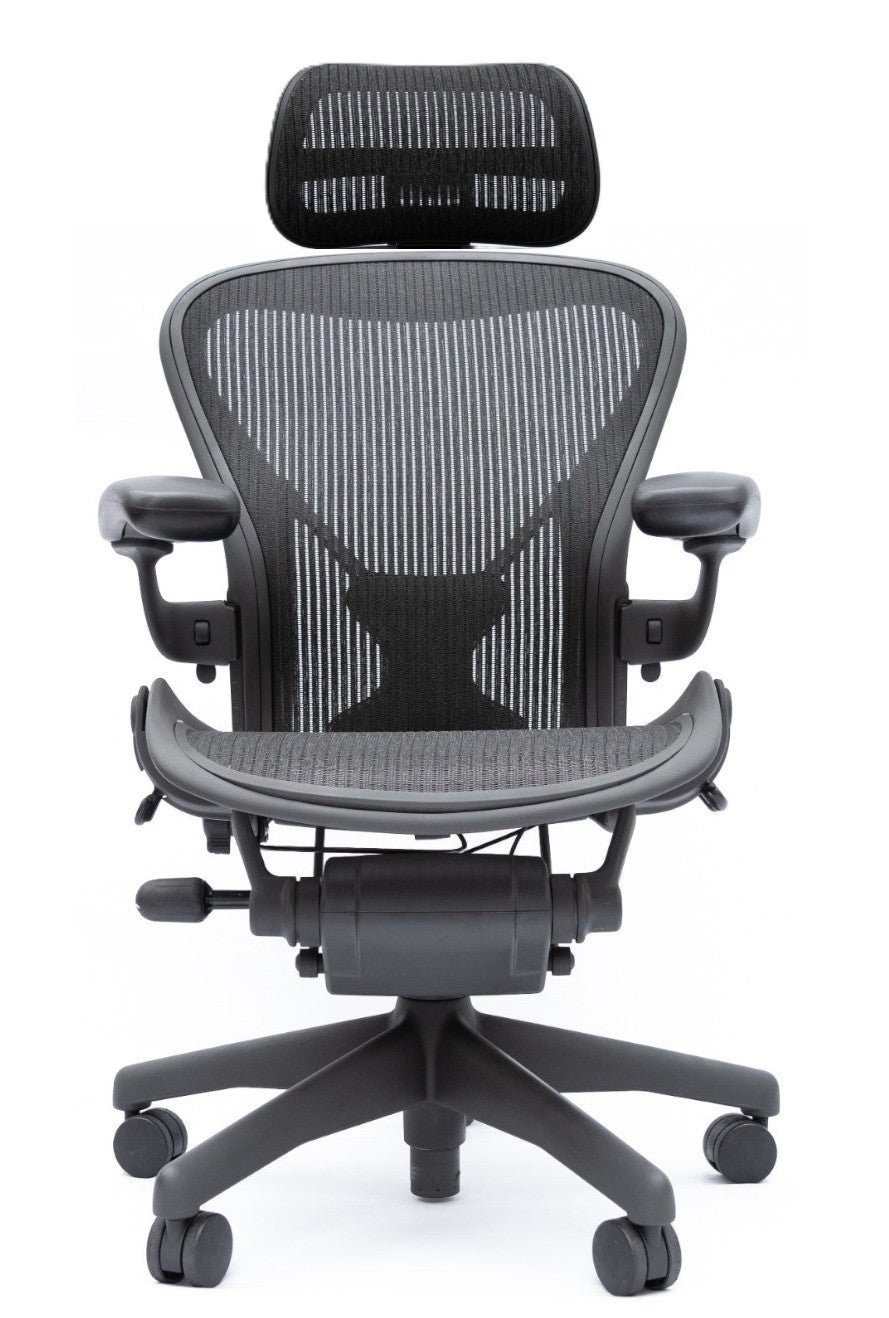 Atlas Headrest for Herman Miller Aeron Classic Chair - Graphite - HM Chairs