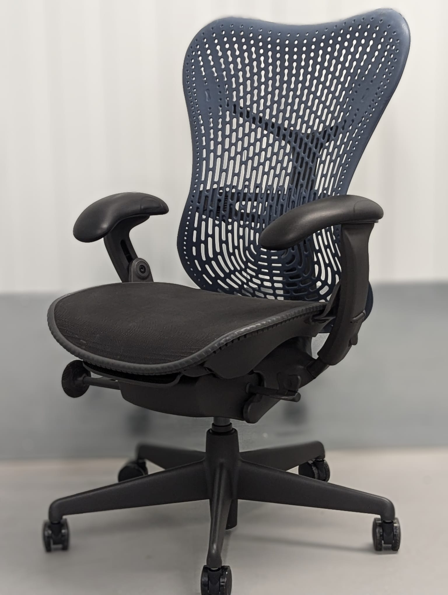 Herman Miller Mirra Fully Loaded Office Chair with Lumbar Support Blue/Graphite - HM Chairs