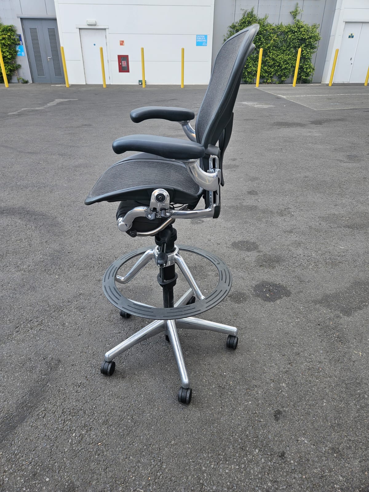 Herman Miller Aeron Chrome Posturefit Stool Chair - Size B - FULLY LOADED
