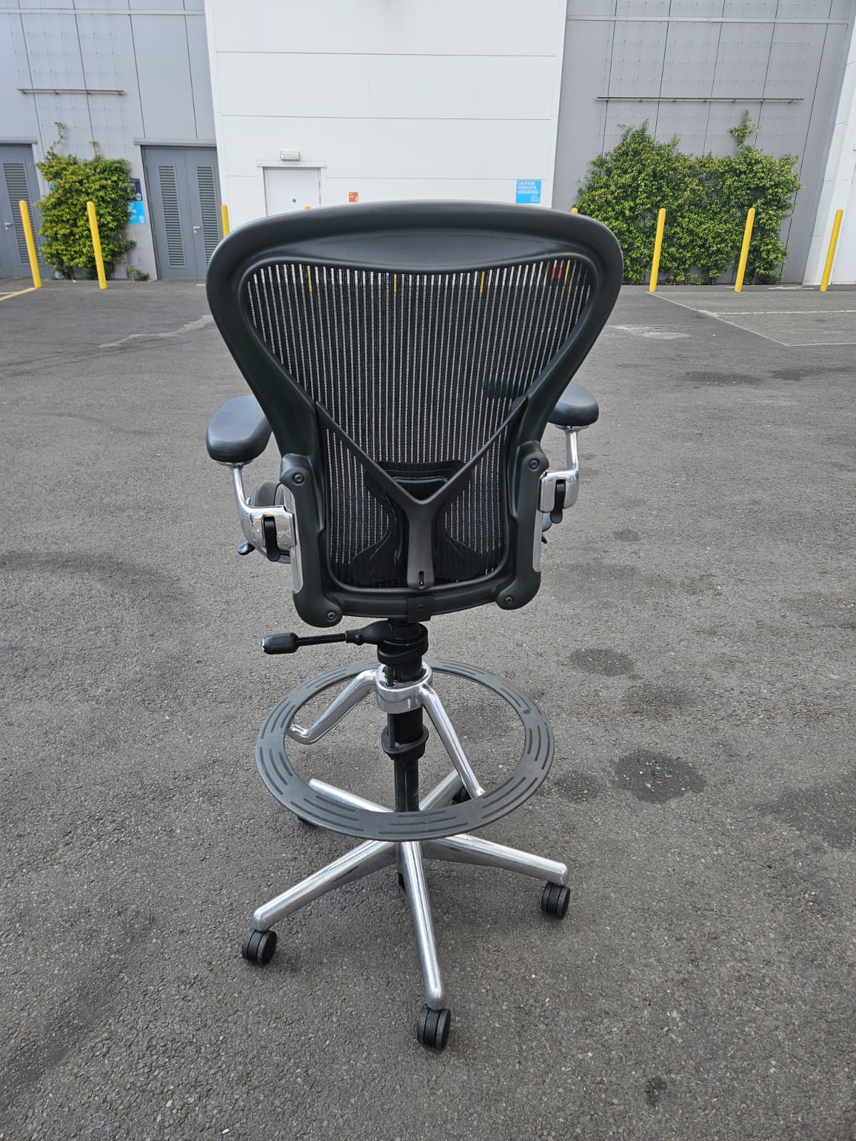 Herman Miller Aeron Chrome Posturefit Stool Chair - Size B - FULLY LOADED