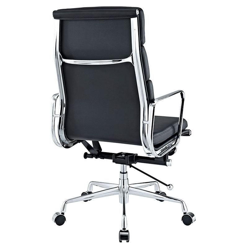 Vitra Eames Style EA219 Soft Pad High-Back Office Chair – Black Italian Leather – Brand New - HM Chairs