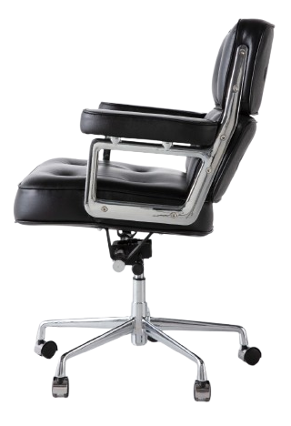 Executive Leather Office Chair – Italian Leather, Chrome Base (Black)