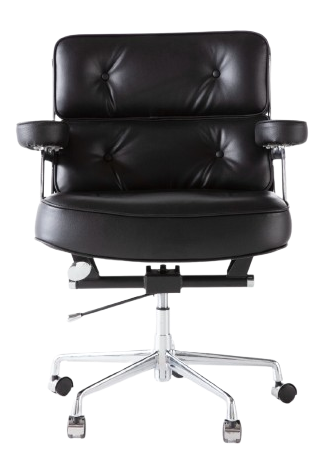 Executive Leather Office Chair – Italian Leather, Chrome Base (Black)