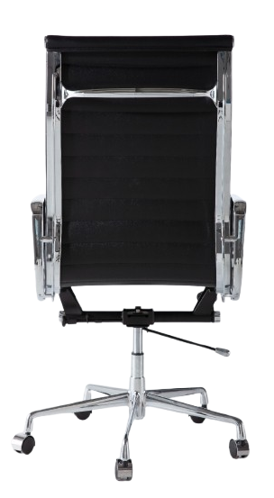 Eames Style EA119 High-Back Thin Pad Office Chair – Black Italian Leather (Brand New)