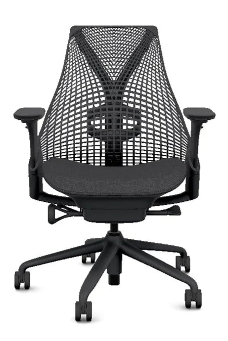 Herman Miller Sayl 2 Office Task Chair – Black Seat, Black Back, Lumbar Support, 4D Arms – Refurbished
