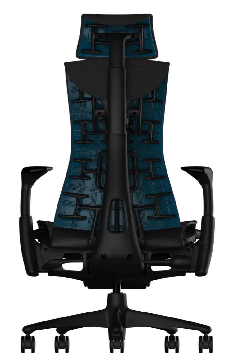 Atlas Headrest for Herman Miller Embody Gaming Chair - Black Cyan - HM Chairs