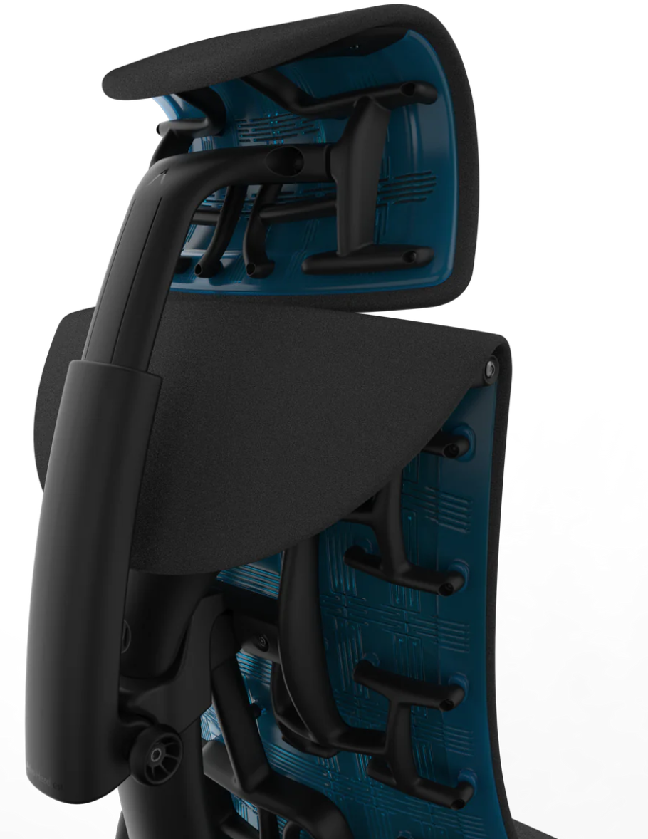 Atlas Headrest for Herman Miller Embody Gaming Chair - Black Cyan - HM Chairs