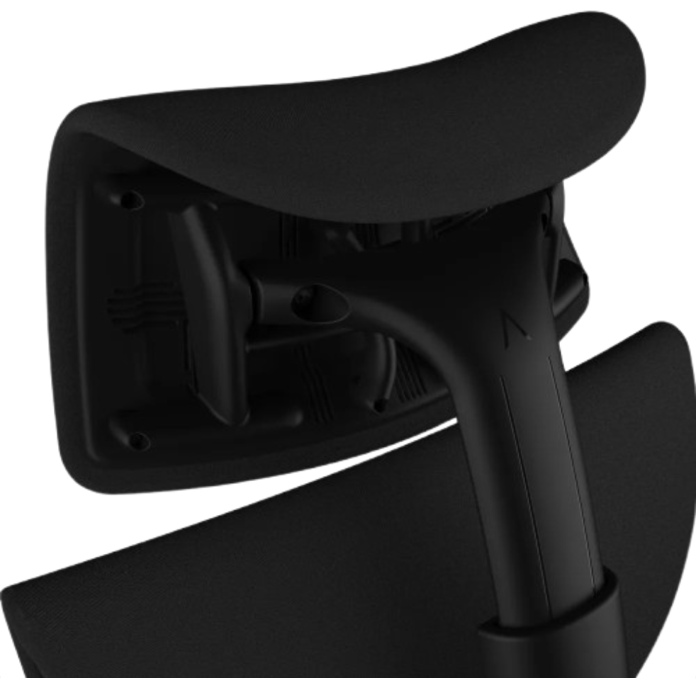 Atlas Headrest for Herman Miller Embody Chair - Black Rhythm Graphite Frame - HM Chairs