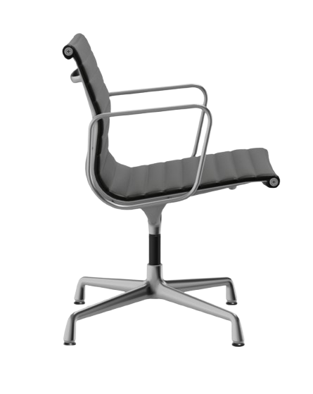 EA108 Replica PU Leather Office Chair – Black, Chrome Base, Fixed Height, With Wheels