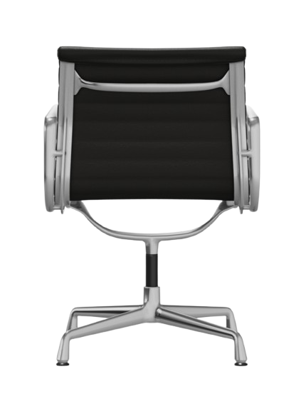 EA108 Replica PU Leather Office Chair – Black, Chrome Base, Fixed Height, With Wheels