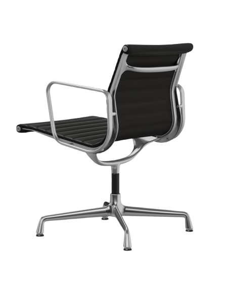 EA108 Replica PU Leather Office Chair – Black, Chrome Base, Fixed Height, With Wheels