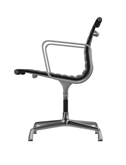 EA108 Replica PU Leather Office Chair – Black, Chrome Base, Fixed Height, With Wheels