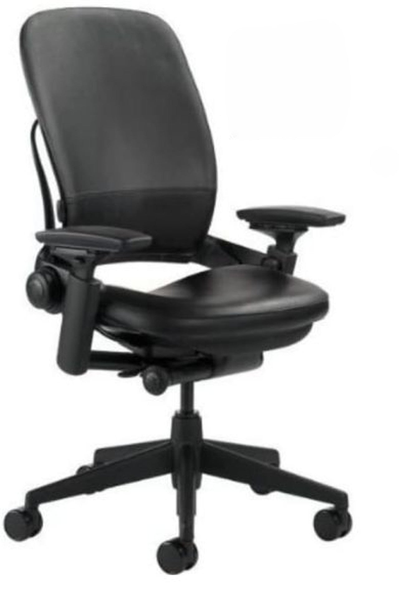 Steelcase Leap V2 – Black Leather Office Chair - HM Chairs