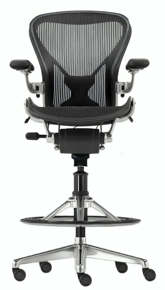 Herman Miller Aeron Chrome Posturefit Stool Chair - Size B - FULLY LOADED