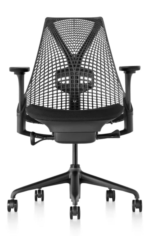 Herman Miller Sayl 2 Office Task Chair – Black Seat, Black Back, Lumbar Support, 4D Arms – Refurbished