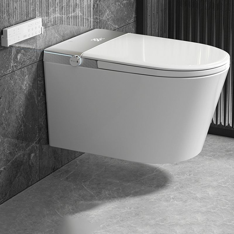 Modern Japanese Wall-Hung Smart Toilet – Heated Seat, Remote Control, Self-Cleaning Bidet, Siphon-Jet Flush, Deodorizer, P-Trap 180 mm (Gloss White)