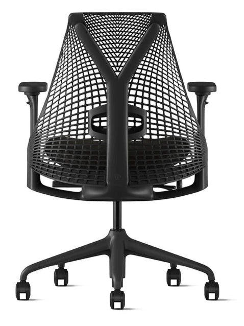Herman Miller Sayl 2 Office Task Chair – Black Seat, Black Back, Lumbar Support, 4D Arms – Refurbished