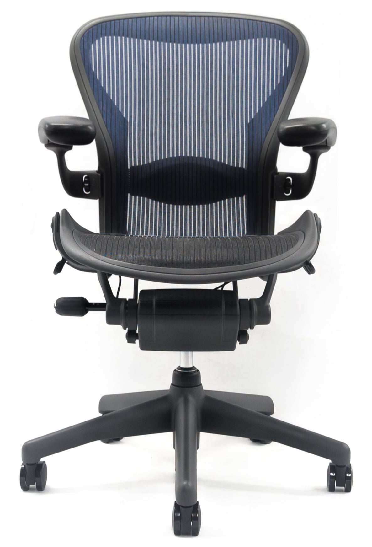 Herman Miller Aeron Lumbar Office Chair - Size B - FULLY LOADED (Blue Back and Graphite Seat Mesh)