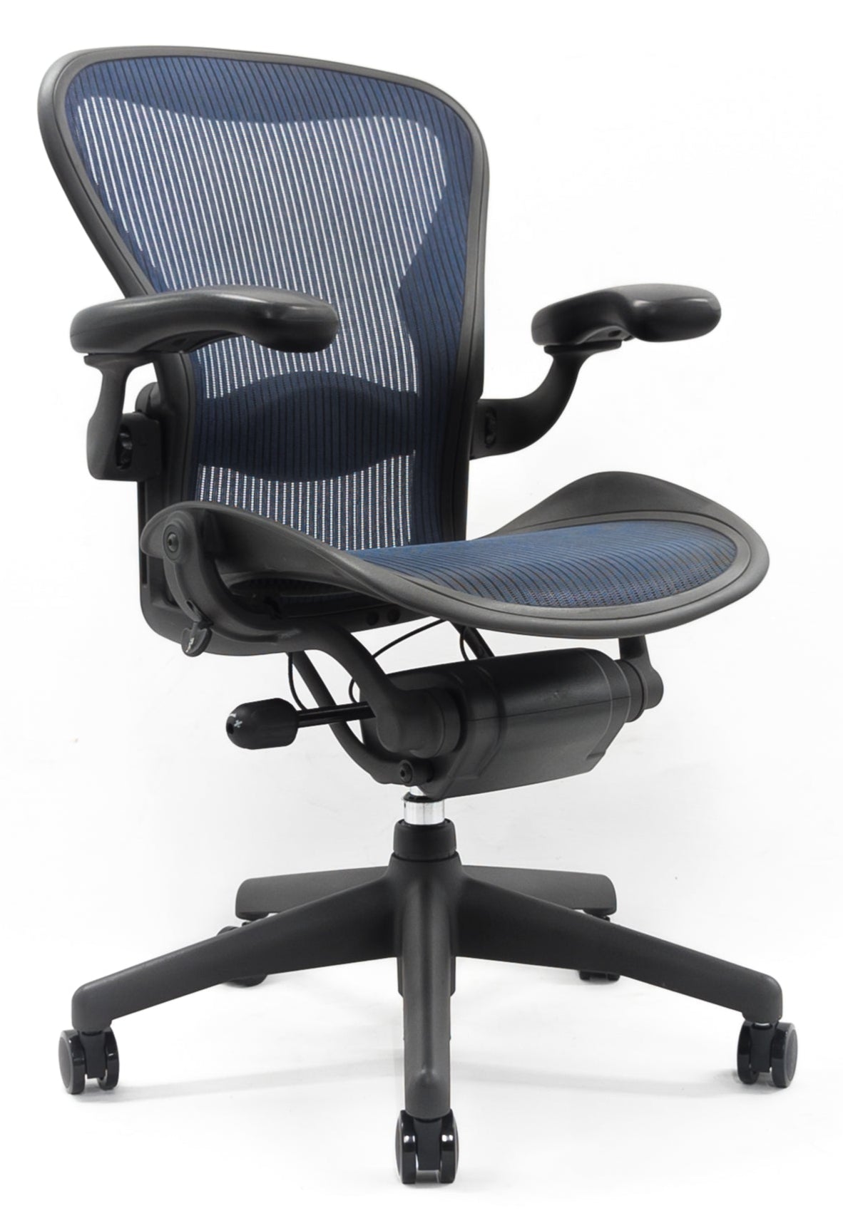 Herman Miller Aeron Lumbar Office Chair Blue - Size B - FULLY LOADED (No Forward Tilt)