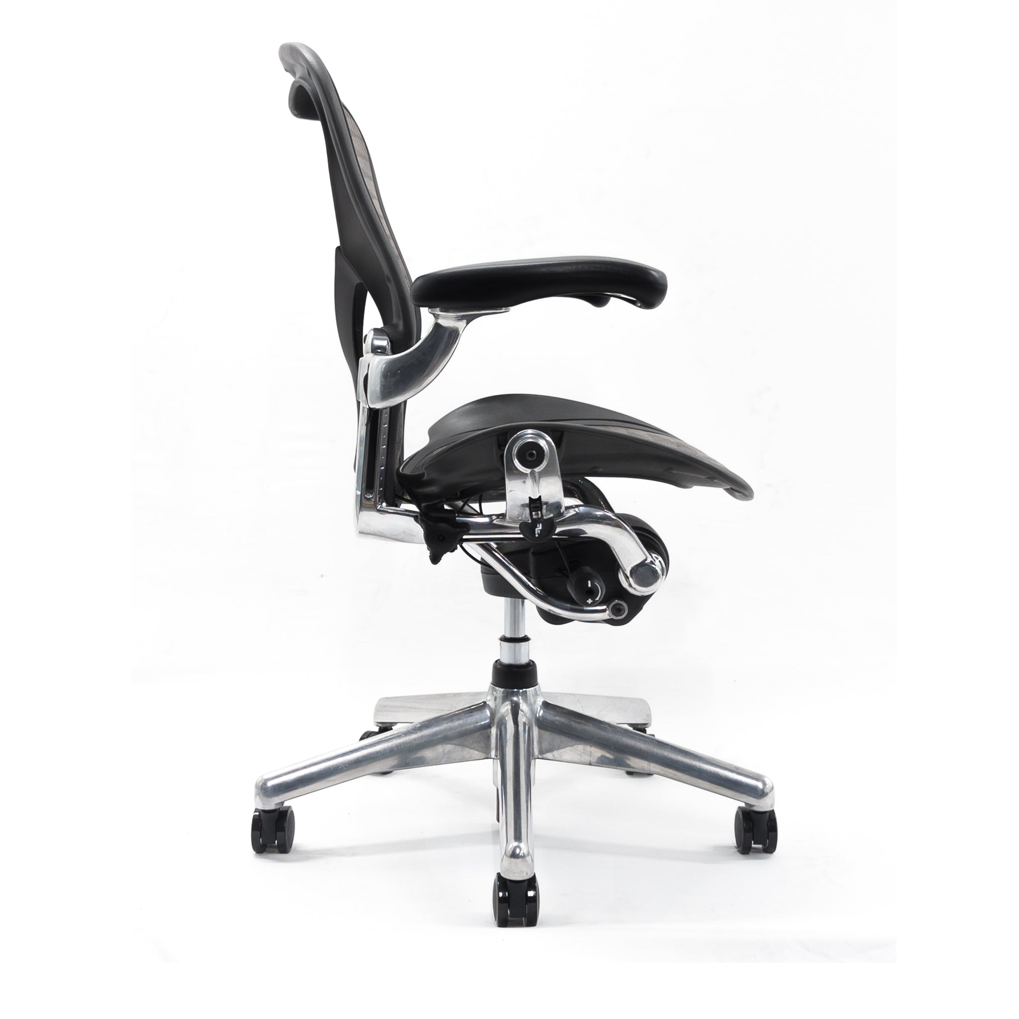 Herman Miller Aeron Posturefit Chrome Office Chair - Size B - FULLY LOADED (Weave Back mesh and Graphite Seat Mesh)