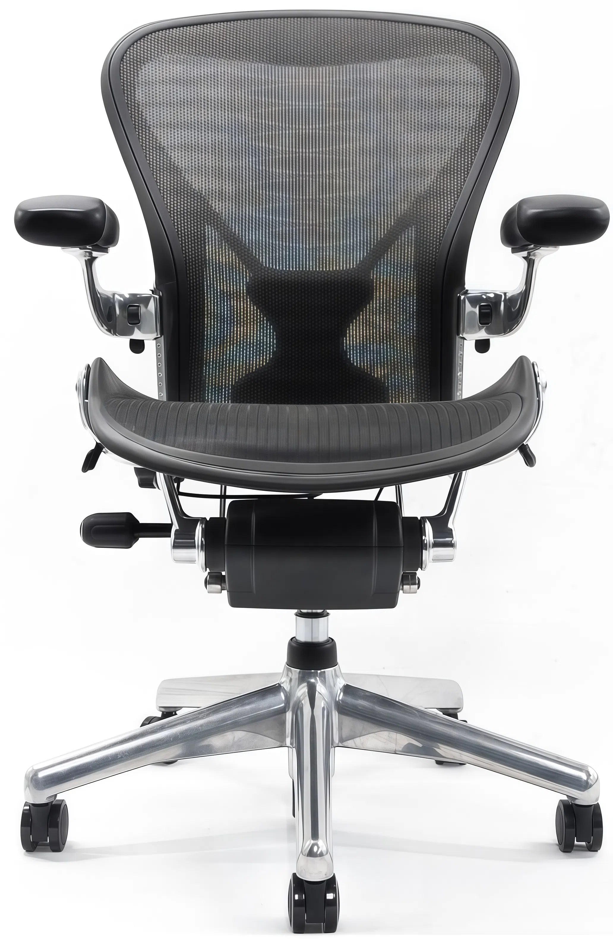 Herman Miller Aeron Posturefit Chrome Office Chair - Size B - FULLY LOADED (Weave Back mesh and Graphite Seat Mesh)