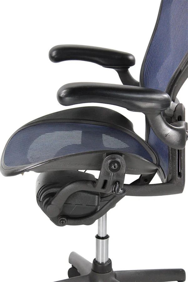 Herman Miller Aeron Lumbar Office Chair Blue - Size B - FULLY LOADED (No Forward Tilt)