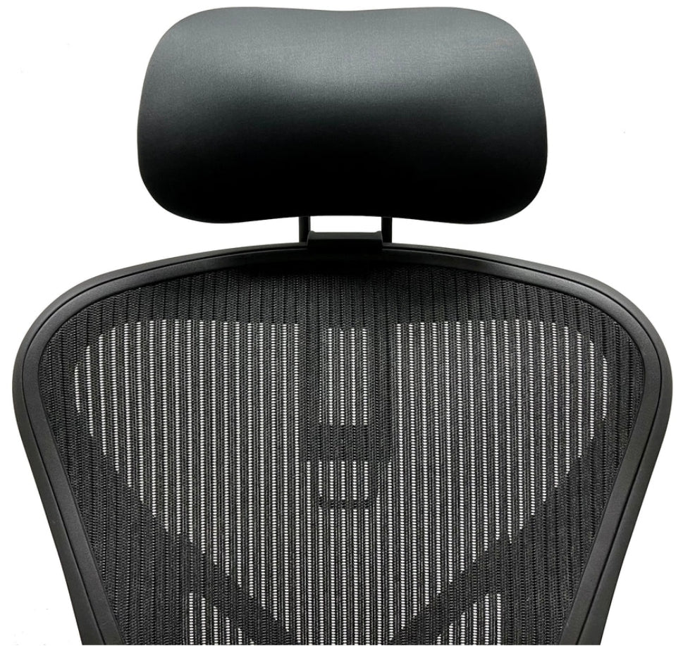 Herman Miller Aeron Headrest by Atlas – Cushion Edition (Graphite) - Front View 