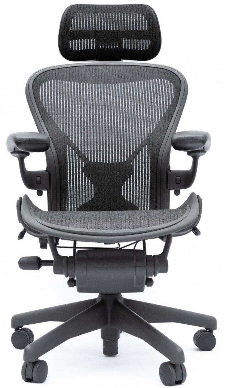 Herman Miller Aeron Posturefit Chair with ATLAS Headrest - Size B - FULLY LOADED