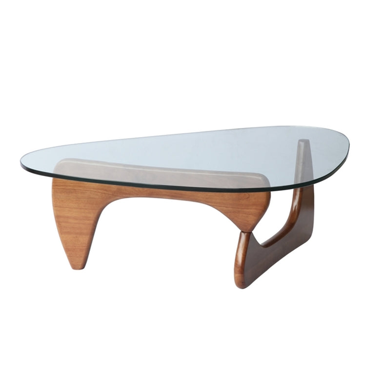 Fritz Hansen Style Noguchi Coffee Table – 19mm Glass Top, Walnut Solid Wood Base