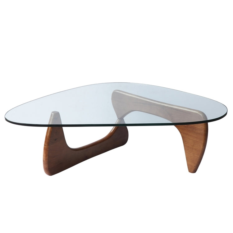 Fritz Hansen Style Noguchi Coffee Table – 19mm Glass Top, Walnut Solid Wood Base