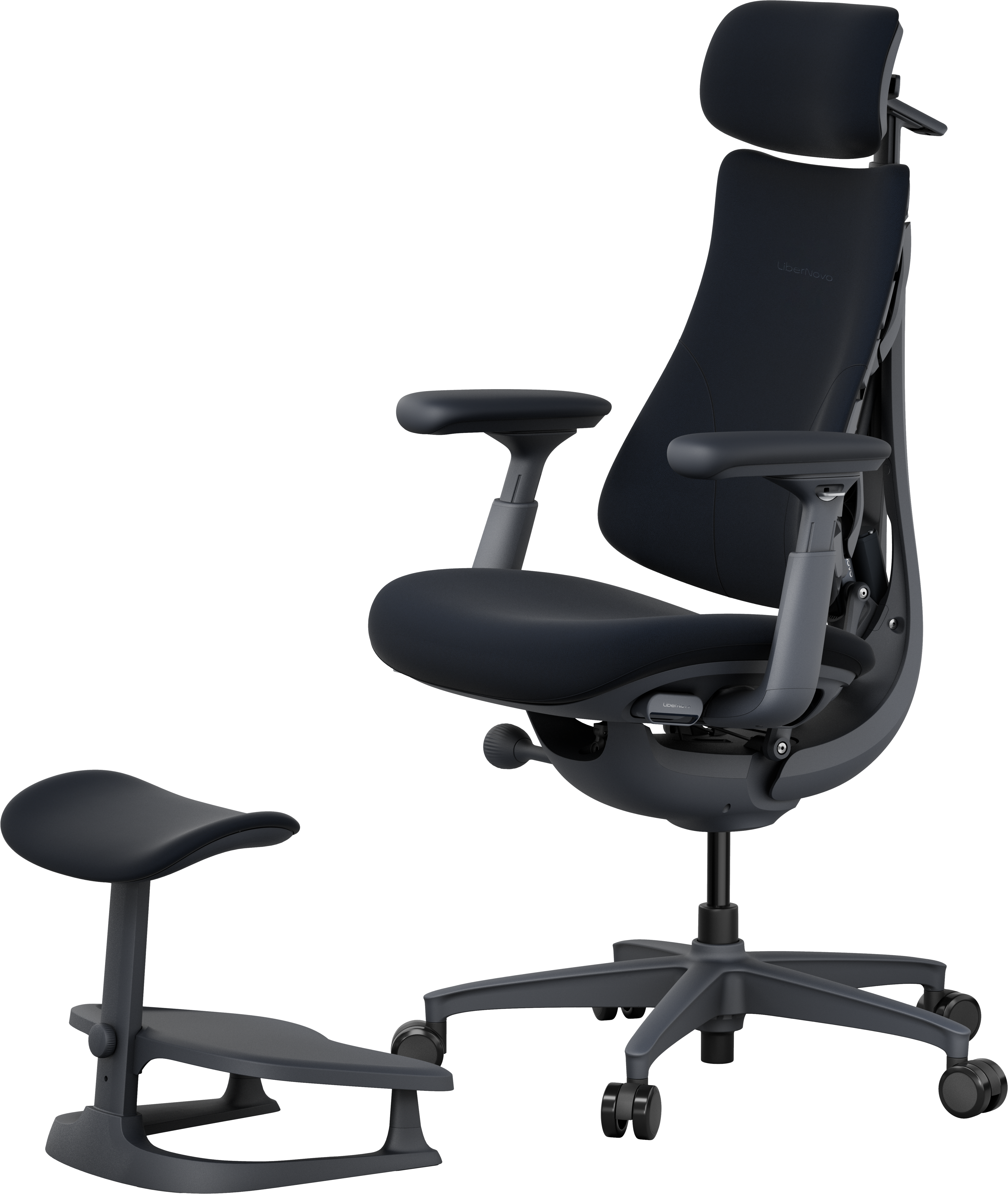 LiberNovo Omni Dynamic Ergonomic Chair – Midnight Black – 48cm Seat Depth – Official UK Dealer