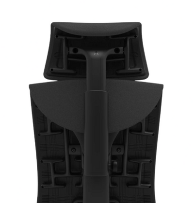 Atlas headrest in black on a Herman Miller Embody Gaming chair, back view