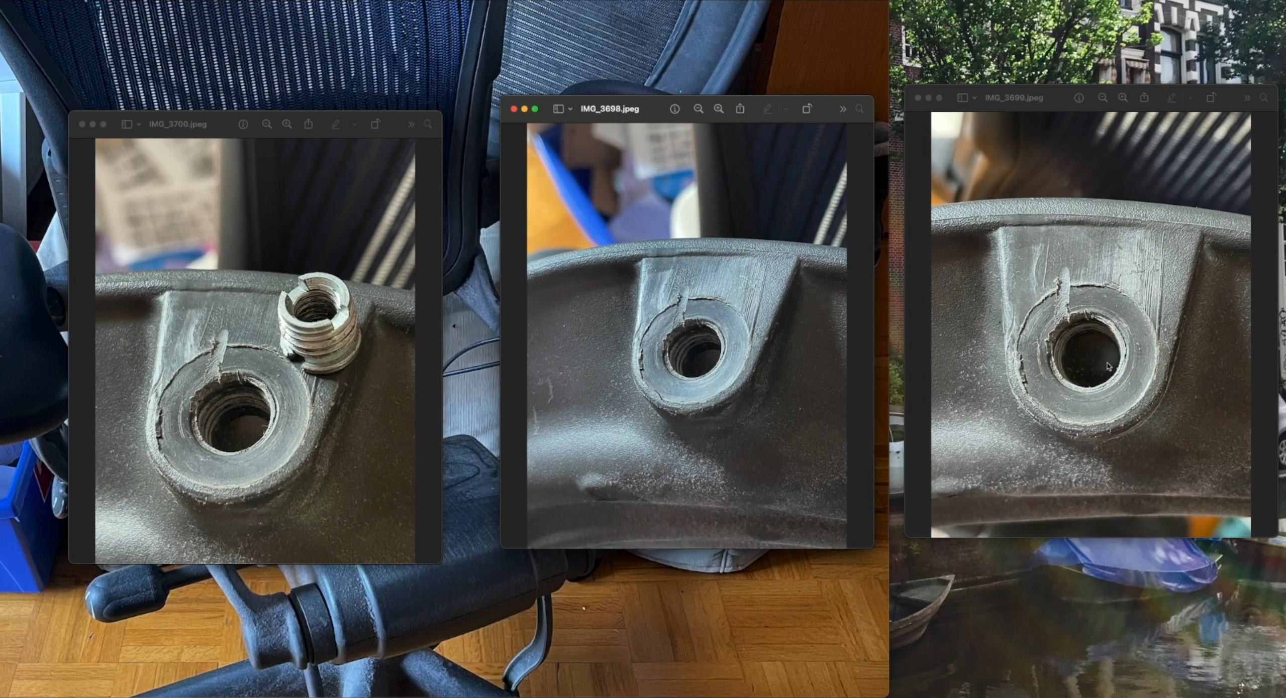 Herman Miller Aeron Chair Seat Pan Thread Inserts – Brass Replacement (Pack of 2)