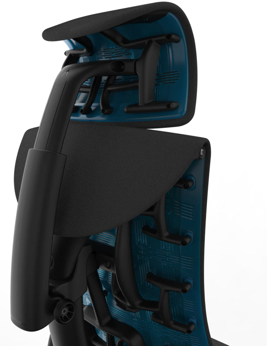 Atlas Headrest for Herman Miller Embody Gaming Chair - Black Cyan