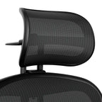 Atlas headrest in Onyx on a Herman Miller Aeron Remastered chair, back view