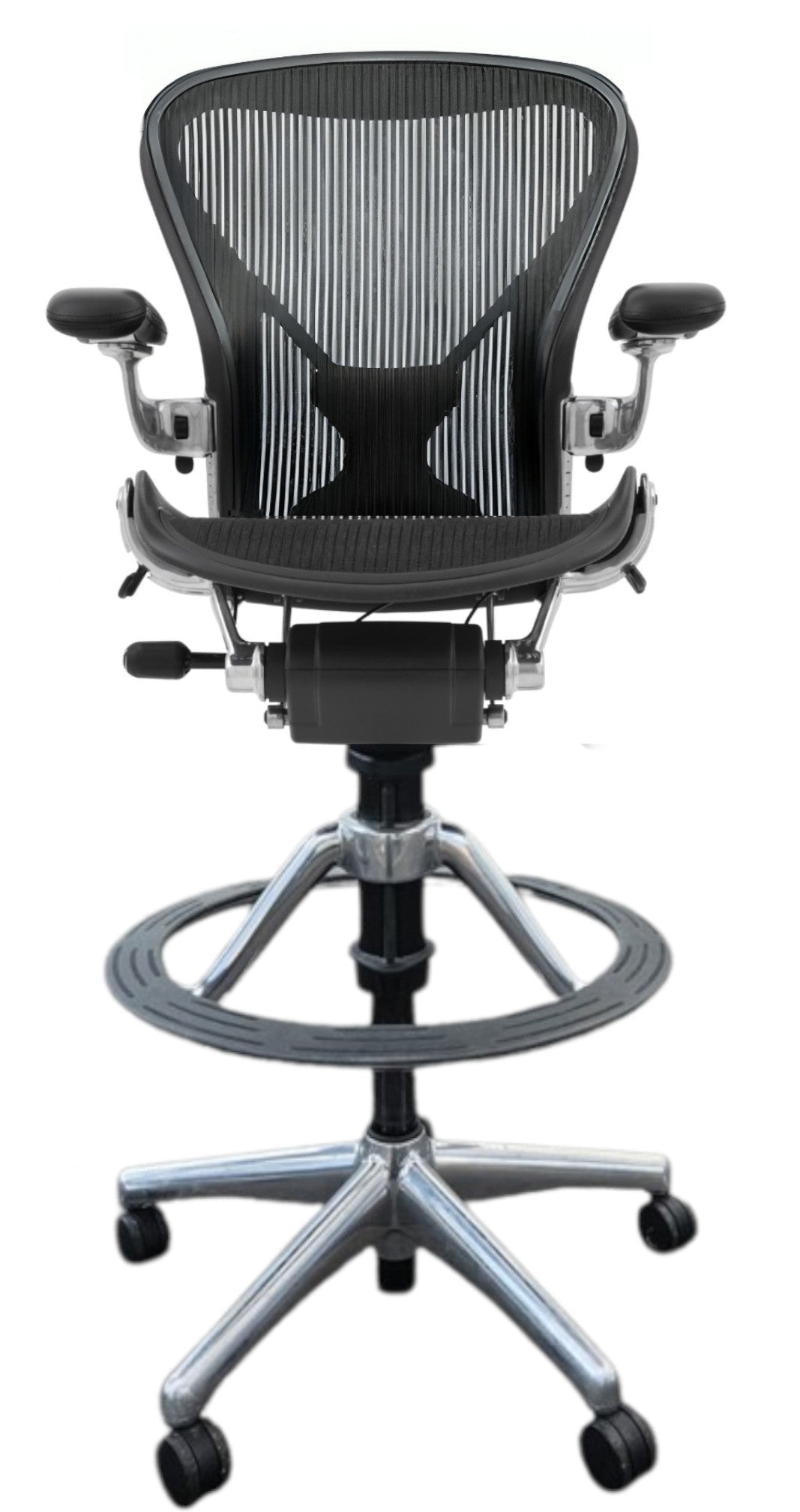 Herman Miller Aeron Chrome Posurefit Stool Chair - Size B - FULLY LOADED