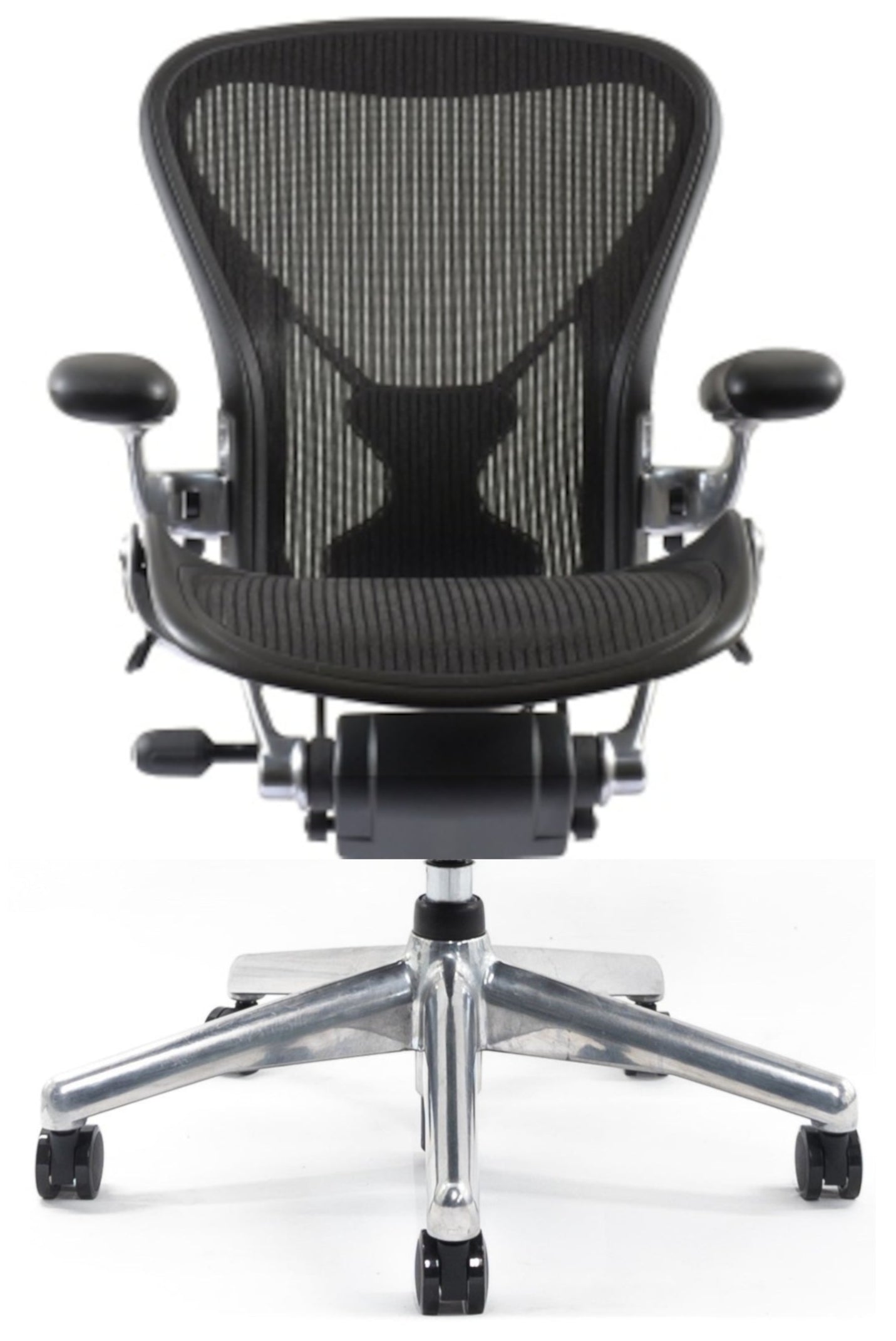 Herman Miller Aeron Posturefit Chrome Office Chair - Size B - FULLY LOADED (MK2)