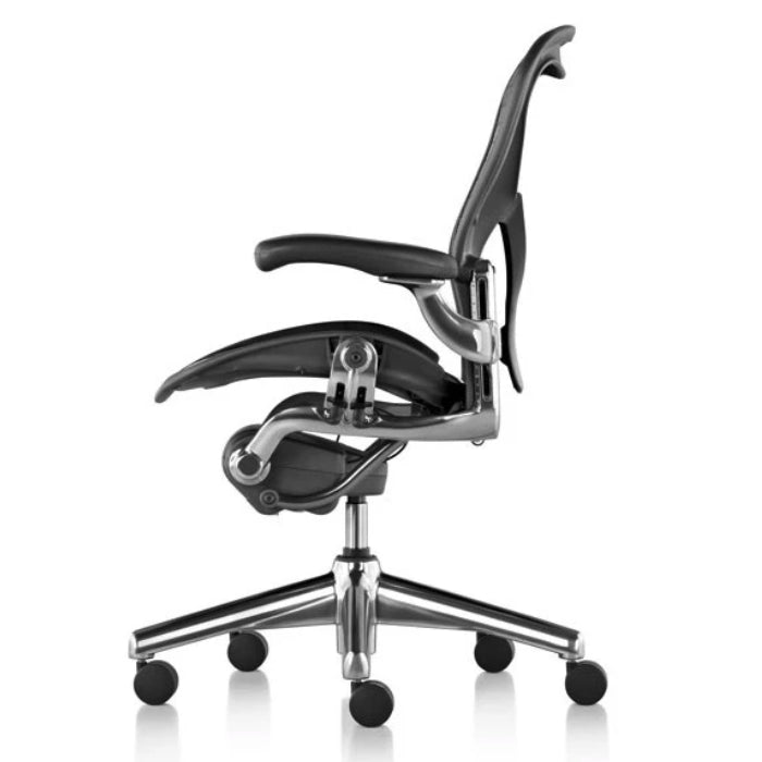 Herman Miller Aeron Posturefit Chrome Office Chair Size C - FULLY LOADED - Tuxedo Mesh