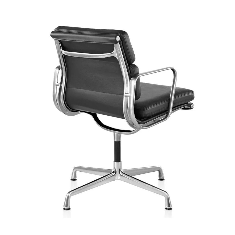 Vitra Eames Style EA208 Soft Pad Office Chair Medium-Back – Black Leather - Brand New